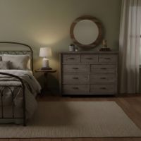 Dresser: Some lifestyle images are created with AI for visualization purposes. Crafted from natural solid wood, each piece is unique and will vary.