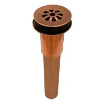 1.5" Non-Overflow Polished Copper Bathroom Sink Grid Drain