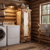 Rustic Wardrobe: Some lifestyle images are created with AI for visualization purposes. Crafted from natural solid wood, each piece is unique and will vary.
