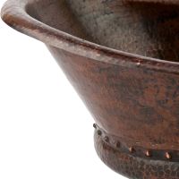 20" Bath Tub Oil Rubbed Bronze Hammered Copper Vessel Sink