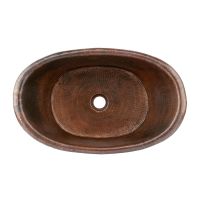 20" Bath Tub Oil Rubbed Bronze Hammered Copper Vessel Sink