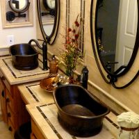 20" Bath Tub Oil Rubbed Bronze Hammered Copper Vessel Sink