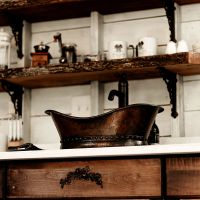 20" Bath Tub Oil Rubbed Bronze Hammered Copper Vessel Sink