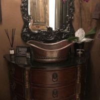 20" Bath Tub Oil Rubbed Bronze Hammered Copper Vessel Sink