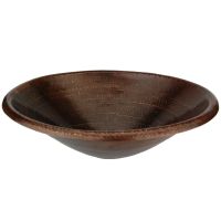 20" Oval Oil Rubbed Bronze Hammered Copper Self Rimming Master Bath Sink