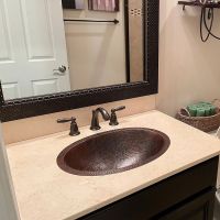 20" Oval Oil Rubbed Bronze Hammered Copper Under Counter Master Bath Sink