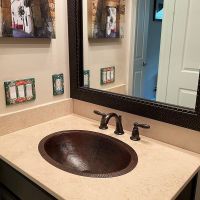 20" Oval Oil Rubbed Bronze Hammered Copper Under Counter Master Bath Sink