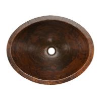 20" Oval Oil Rubbed Bronze Hammered Copper Under Counter Master Bath Sink