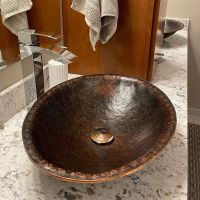 20" Oval Old World Oil Rubbed Bronze Forged Copper Vessel Sink