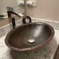 20" Oval Old World Oil Rubbed Bronze Forged Copper Vessel Sink