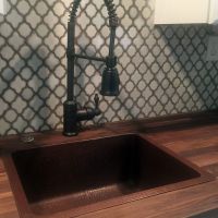 20" Rectangular Oil Rubbed Bronze Hammered Copper Bar & Prep Sink - 3.5" Drain