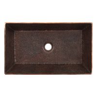 20” Rectangular Oil Rubbed Bronze Terra Firma Copper Vessel Sink