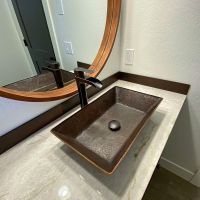 20” Rectangular Oil Rubbed Bronze Terra Firma Copper Vessel Sink