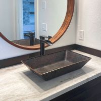 20” Rectangular Oil Rubbed Bronze Terra Firma Copper Vessel Sink