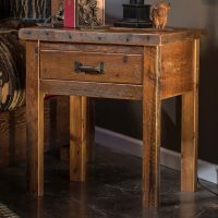 Timber Frame 1 Drawer Reclaimed Barn Wood Nightstand