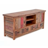 Reclaimed Barn Wood TV Cabinet in Vintage Colors