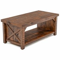 Western Winds Barn Door Style Coffee Table in Antique Barnwood