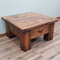 Sawmill Rough Sawn 1 Drawer Coffee Table - Antique Barnwood Finish