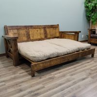 Sawmill Easy Glide Rough Sawn Futon - Antique Barnwood Finish