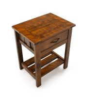 Prairie Pines Rustic 1 Drawer Barnwood Nightstand - Antique Barnwood Finish