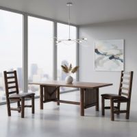 Dining Chair: Some lifestyle images are created with AI for visualization purposes. Crafted from natural solid wood, each piece is unique and will vary.