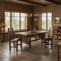 Chair: Some lifestyle images are created with AI for visualization purposes. Crafted from natural solid wood, each piece is unique and will vary.
