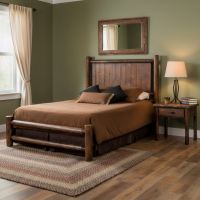Rustic Nightstand: Some lifestyle images are created with AI for visualization purposes. Crafted from natural solid wood, each piece is unique and will vary.