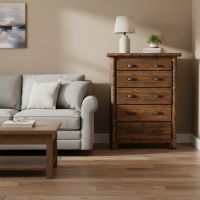 Log Chest: Some lifestyle images are created with AI for visualization purposes. Crafted from natural solid wood, each piece is unique and will vary.
