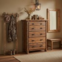 Rustic Chest: Some lifestyle images are created with AI for visualization purposes. Crafted from natural solid wood, each piece is unique and will vary.