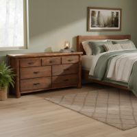 Rustic Dresser: Some lifestyle images are created with AI for visualization purposes. Crafted from natural solid wood, each piece is unique and will vary.