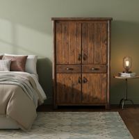 Armoire: Some lifestyle images are created with AI for visualization purposes. Crafted from natural solid wood, each piece is unique and will vary.