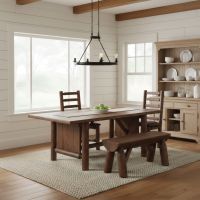 Dining Table: Some lifestyle images are created with AI for visualization purposes. Crafted from natural solid wood, each piece is unique and will vary.
