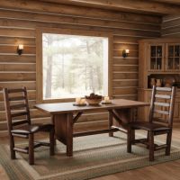 Rustic Dining Table: Some lifestyle images are created with AI for visualization purposes. Crafted from natural solid wood, each piece is unique and will vary.
