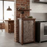 Chef Cabinet: Some lifestyle images are created with AI for visualization purposes. Crafted from natural solid wood, each piece is unique and will vary.