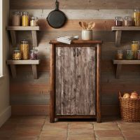 Rustic Chef Cabinet: Some lifestyle images are created with AI for visualization purposes. Crafted from natural solid wood, each piece is unique and will vary.