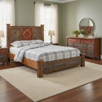Bed: Some lifestyle images are created with AI for visualization purposes. Crafted from natural solid wood, each piece is unique and will vary.