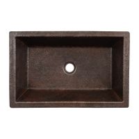 22" Rectangular Oil Rubbed Bronze Terra Firma Copper Bathroom Sink