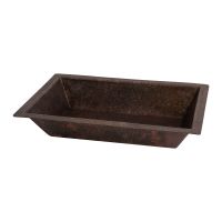 22" Rectangular Oil Rubbed Bronze Terra Firma Copper Bathroom Sink