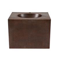 24" Single Faucet Oil Rubbed Bronze Hammered Copper Wall Mount Vanity