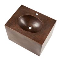 24" Single Faucet Oil Rubbed Bronze Hammered Copper Wall Mount Vanity