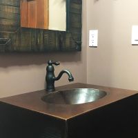 24" Single Faucet Oil Rubbed Bronze Hammered Copper Wall Mount Vanity