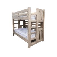 Sawmill Twin Over Daybed Bunk Bed in Driftwood White Finish