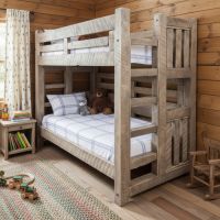 Rustic Day Bed: Some lifestyle images are created with AI for visualization purposes. Crafted from natural solid wood, each piece is unique and will vary.