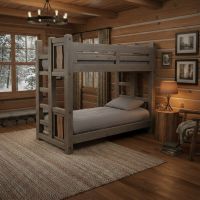Bunk Bed: Some lifestyle images are created with AI for visualization purposes. Crafted from natural solid wood, each piece is unique and will vary.