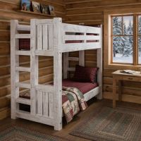 Rough Sawn Timber Bunkbed: Some lifestyle images are created with AI for visualization purposes. Crafted from natural solid wood, each piece is unique and will vary.