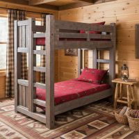 Rustic Bunkbed: Some lifestyle images are created with AI for visualization purposes. Crafted from natural solid wood, each piece is unique and will vary.
