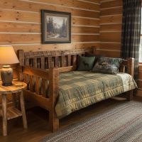 Rustic Daybed: Some lifestyle images are created with AI for visualization purposes. Crafted from natural solid wood, each piece is unique and will vary.