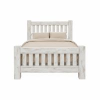 Sawmill Spindle Barnwood Bed in Driftwood White Finish