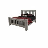 Sawmill Spindle Barnwood Bed in Weathered Gray Finish