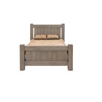 Sawmill Coal Creek Rough Sawn Timber Panel Bed - Weathered Gray Finish